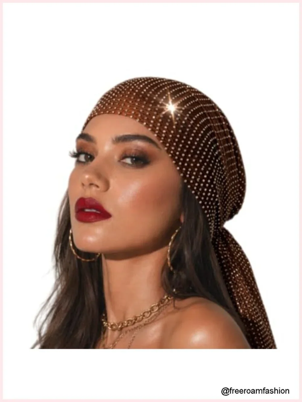 Rhinestone Bling Sparkly Hijab Stretchy Rave Turban Headband Head Scarf